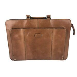 Trio of California Unisex Adults Brown Genuine Leather Inner Pocket Document Bag